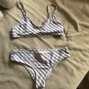Striped Gray Bikini Set